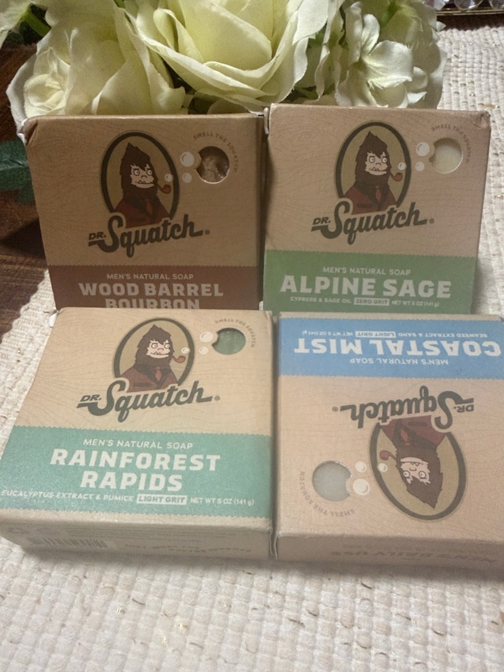 Dr. Squatch Men's Natural Soap Variety Pack - Green, Brown, Blue, Tan